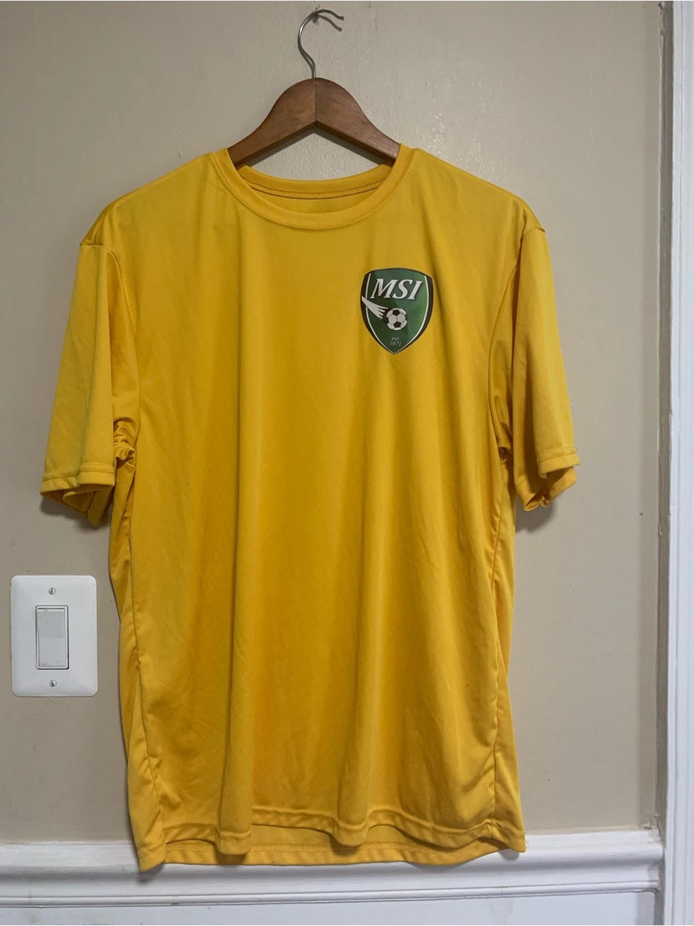 MSI Men’s Yellow Short-Sleeve Soccer Jersey